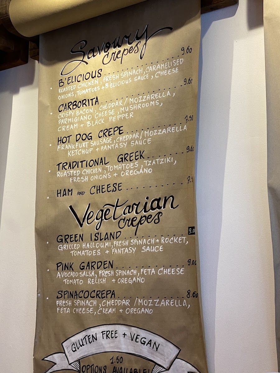 Menu B'elicious Crepes ,bakes & Brews-2