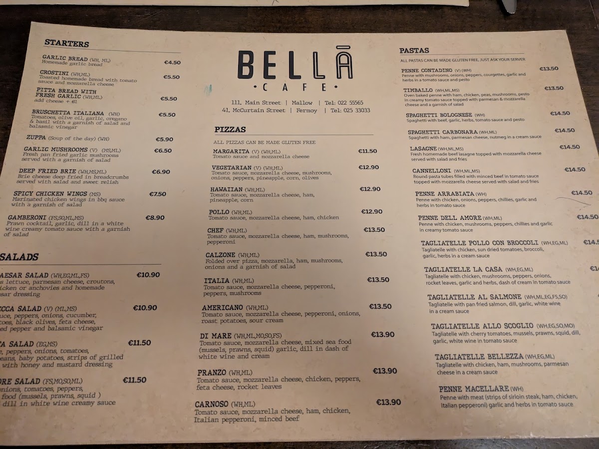 Menu Bella Cafe Fermoy-5