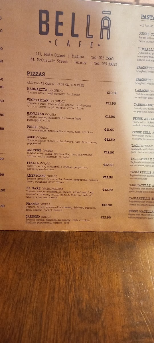 Menu Bella Cafe Fermoy-8