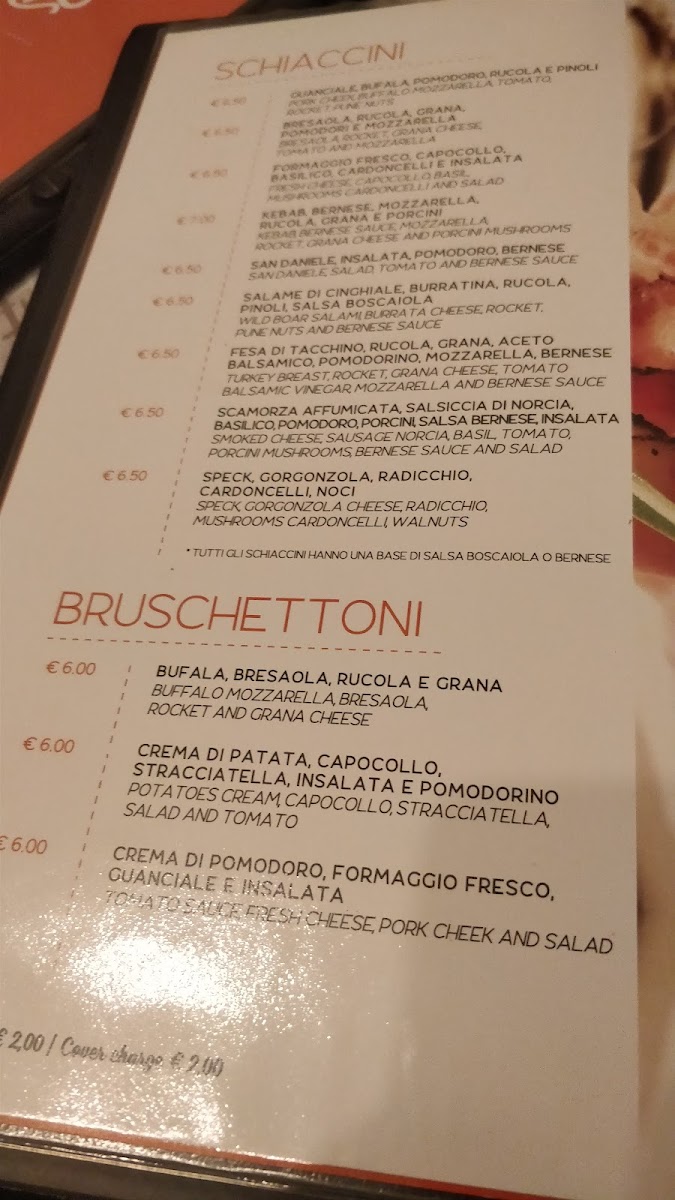Menu Bella Capri-1