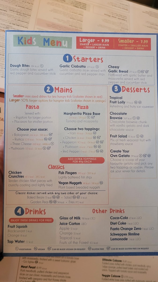Menu Bella Italia - Center Parcs Sherwood-1