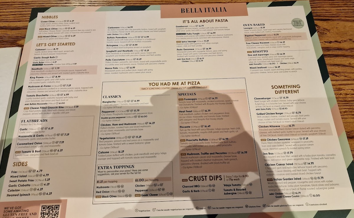 Menu Bella Italia - Center Parcs Sherwood-2
