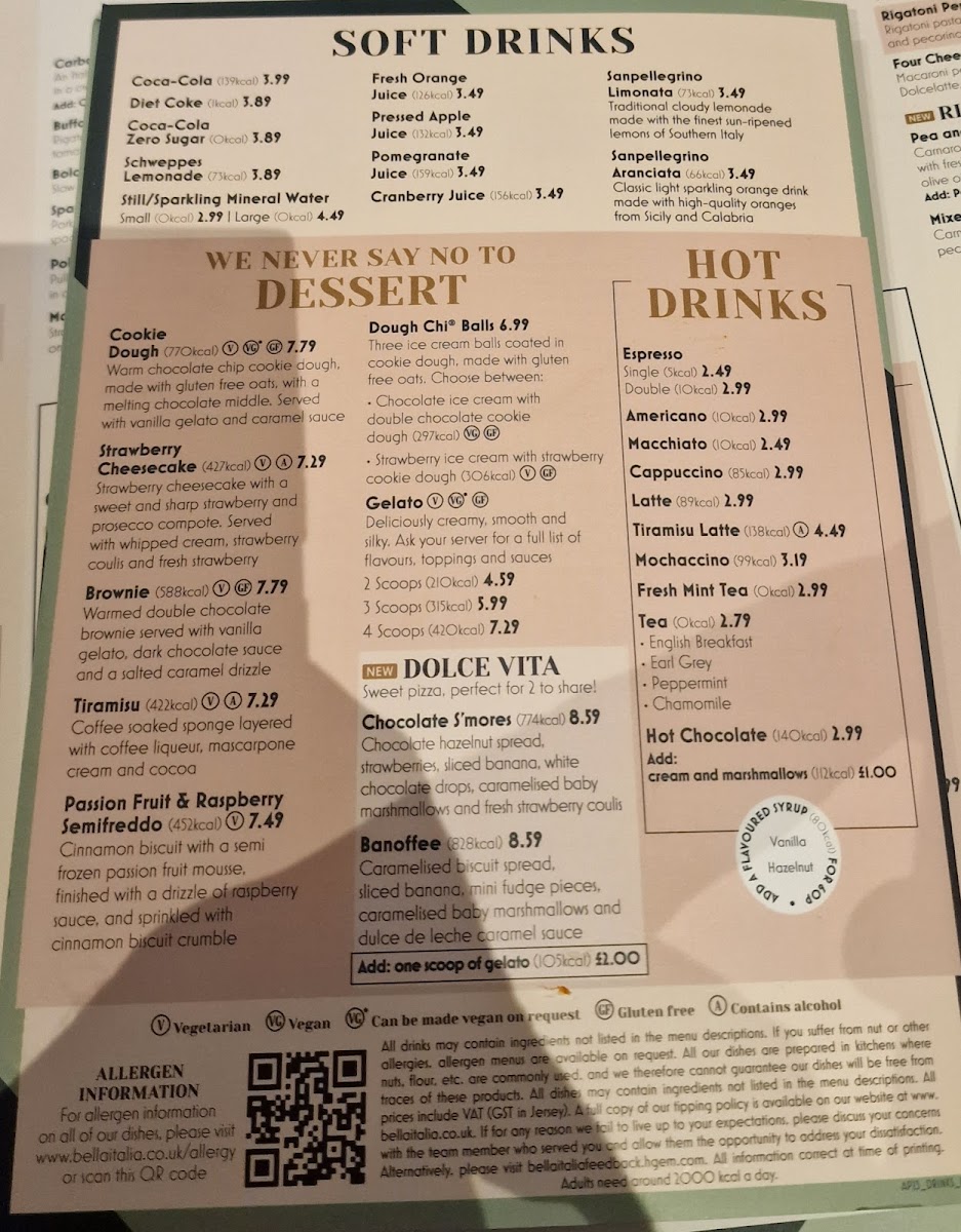 Menu Bella Italia - Center Parcs Sherwood-3