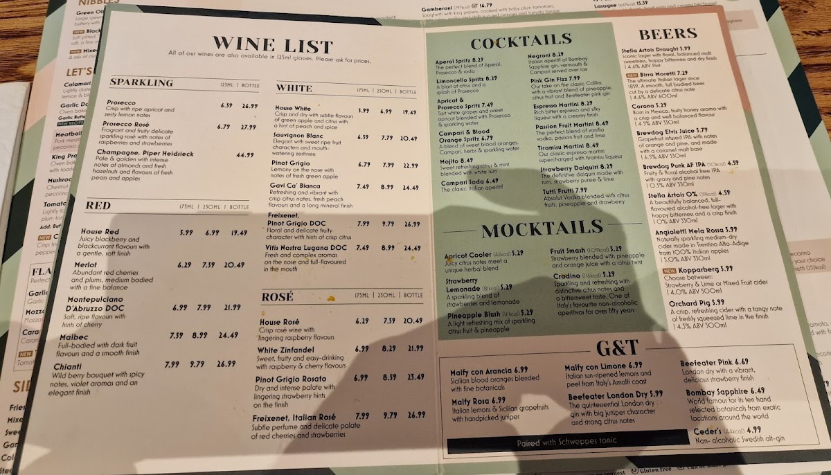 Menu Bella Italia - Center Parcs Sherwood-5