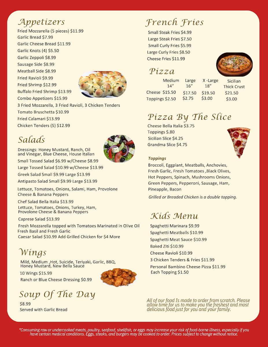 Menu Bella Italia Pizza-1