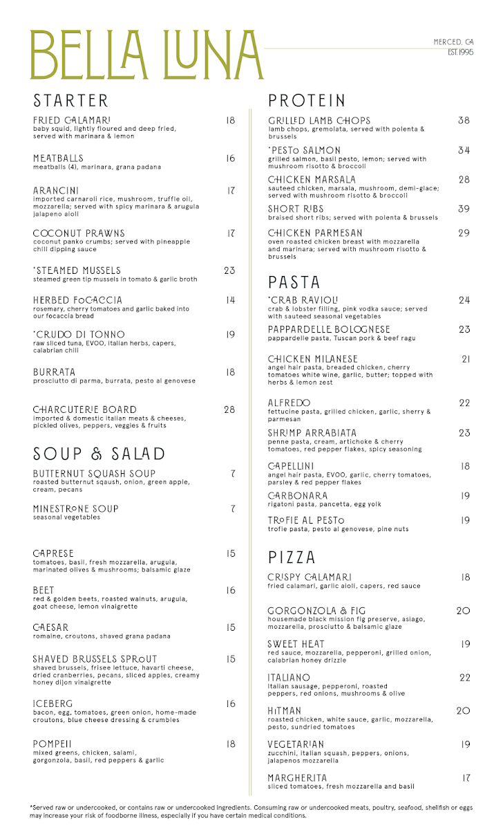Menu Bella Luna-1