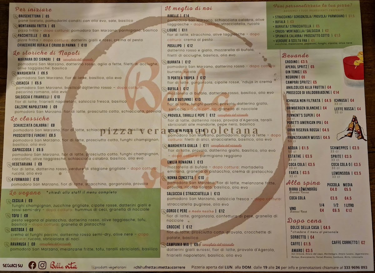 Menu Bella Vita Pizzeria & Dopo Cena-1