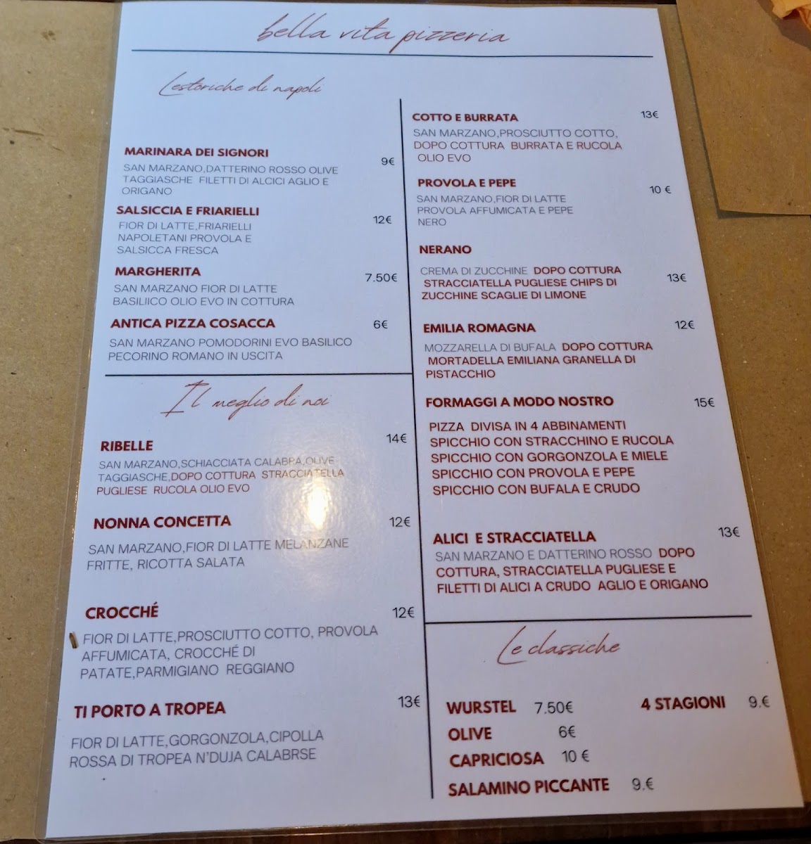 Menu Bella Vita Pizzeria & Dopo Cena-2