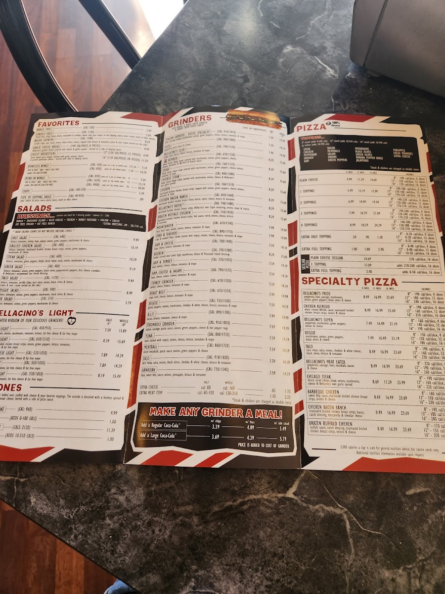 Menu Bellacino's Pizza & Grinders-1