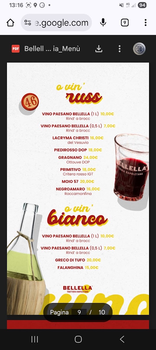 Menu Bellella Trattoria Napoletana-2