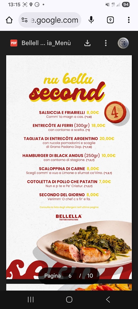 Menu Bellella Trattoria Napoletana-4