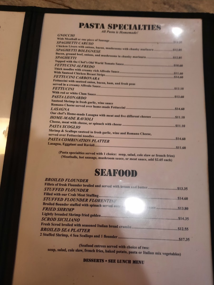 Menu Bellisario's Restaurant-1