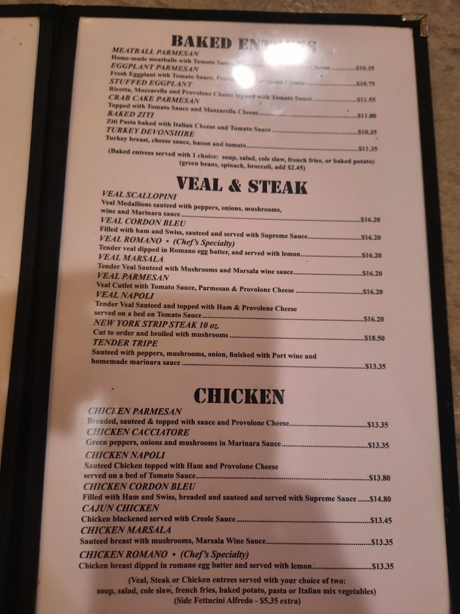 Menu Bellisario's Restaurant-2