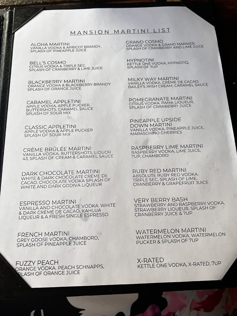 Menu Bell's Mansion-3