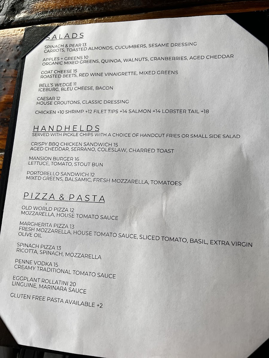 Menu Bell's Mansion-7