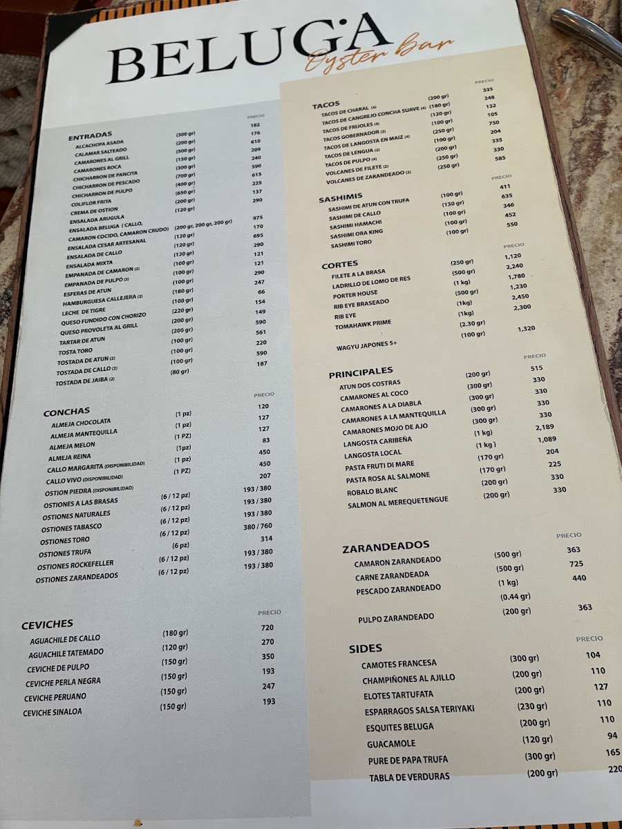 Menu Beluga Gdl-1