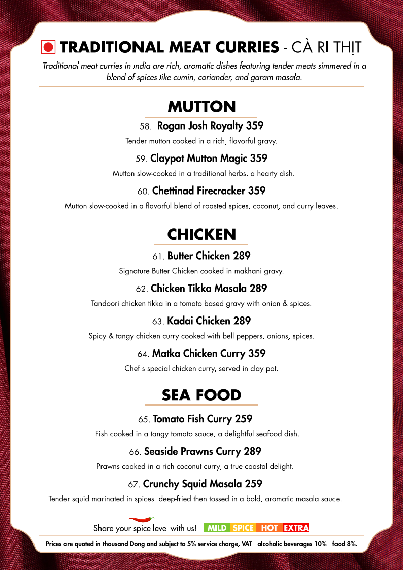 Menu Benaras Masala Bay, Indian Restaurant (Vung Tau)-10