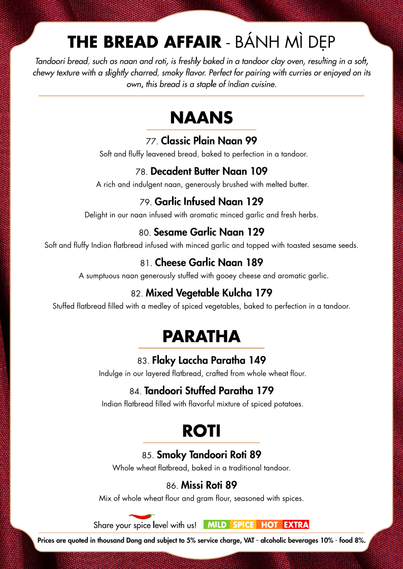Menu Benaras Masala Bay, Indian Restaurant (Vung Tau)-5