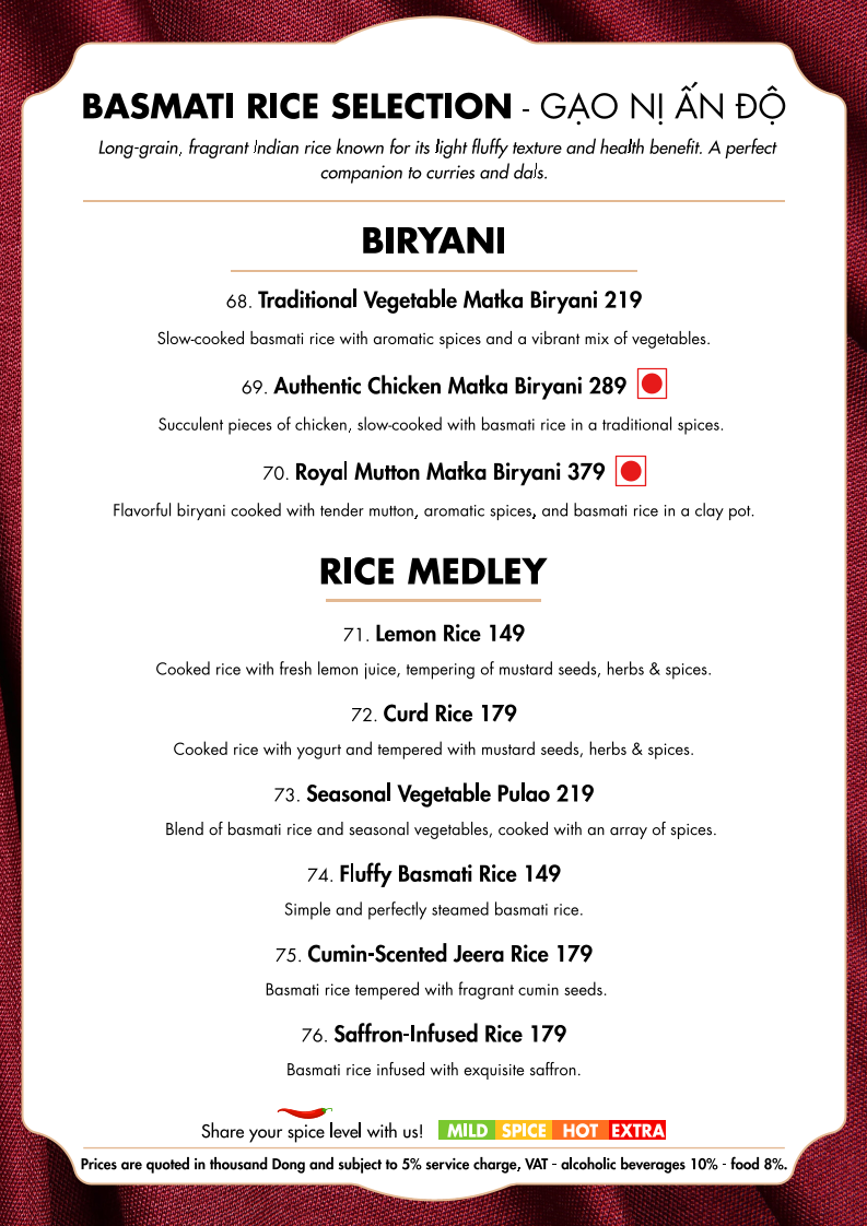 Menu Benaras Masala Bay, Indian Restaurant (Vung Tau)-8
