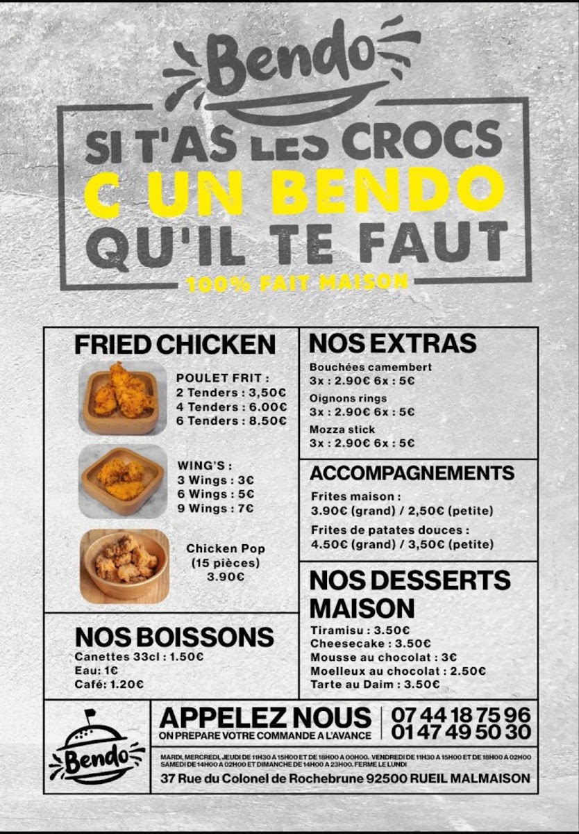 Menu Bendo - Restaurant Halal Rueil Malmaison-6