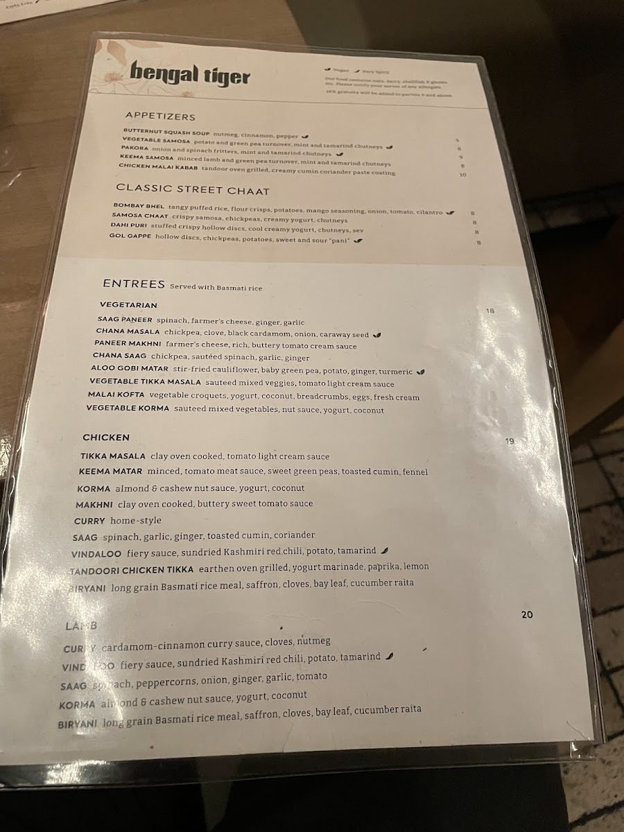 Menu Bengal Tiger-10