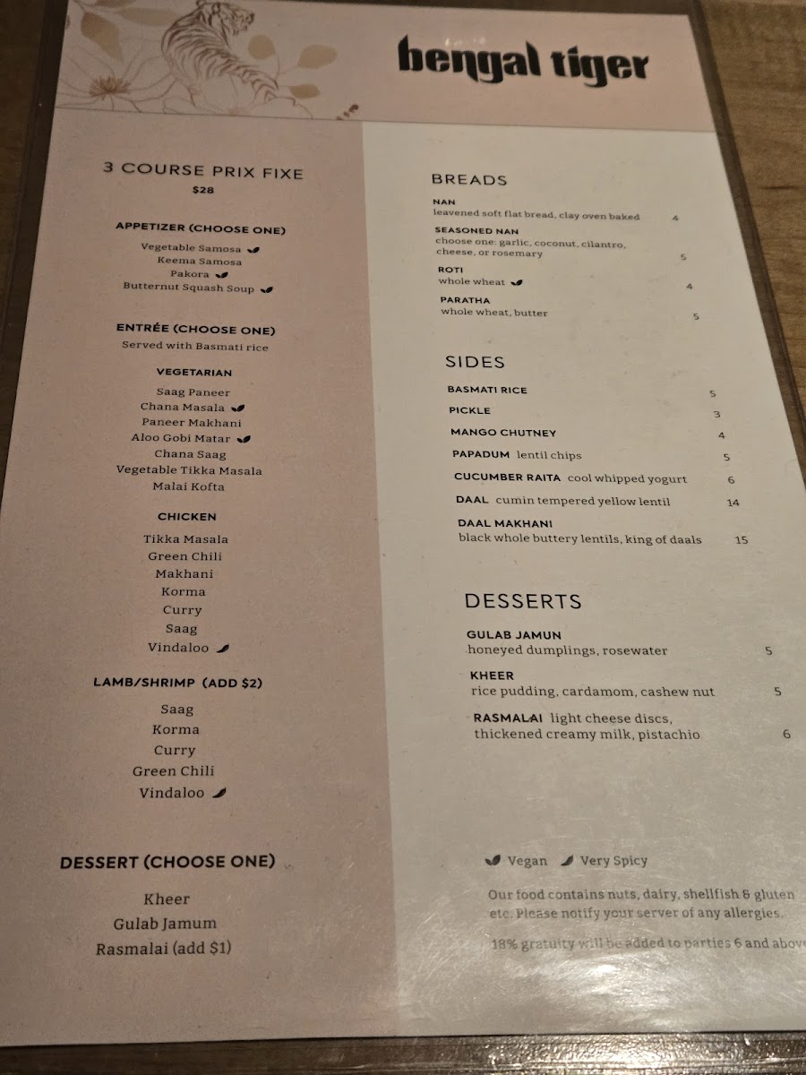 Menu Bengal Tiger-4