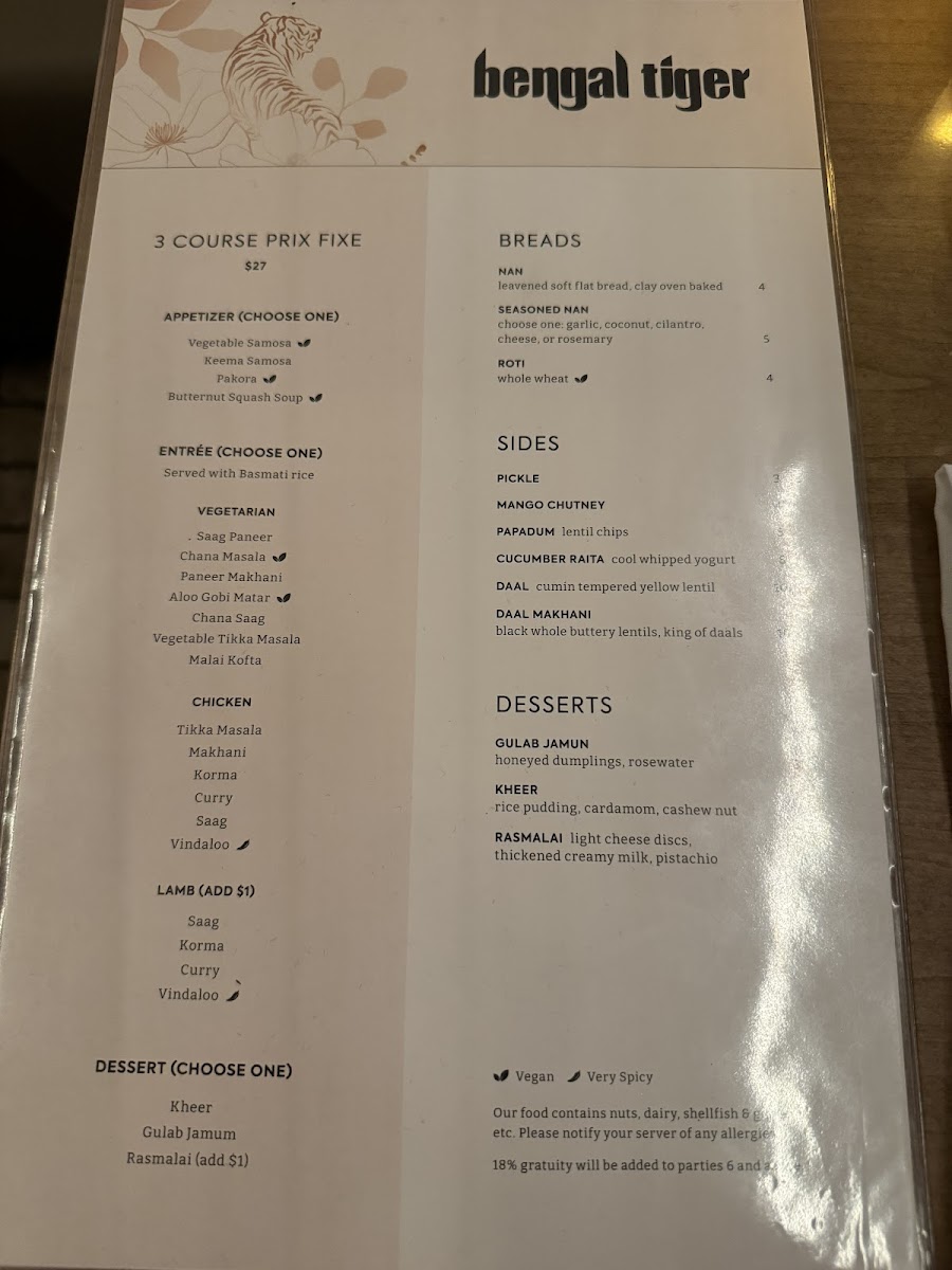 Menu Bengal Tiger-5