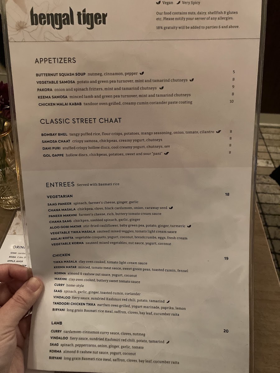 Menu Bengal Tiger-8