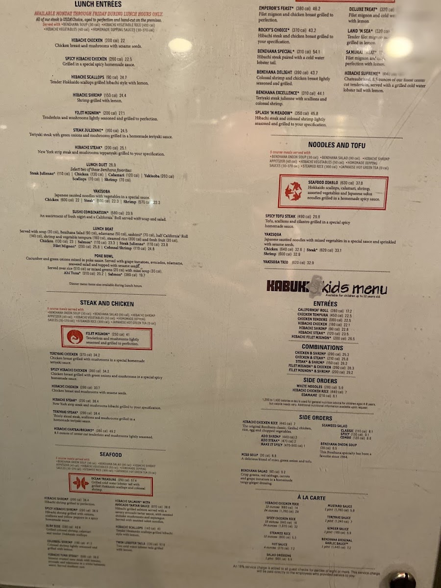 Menu Benihana - New York West-1
