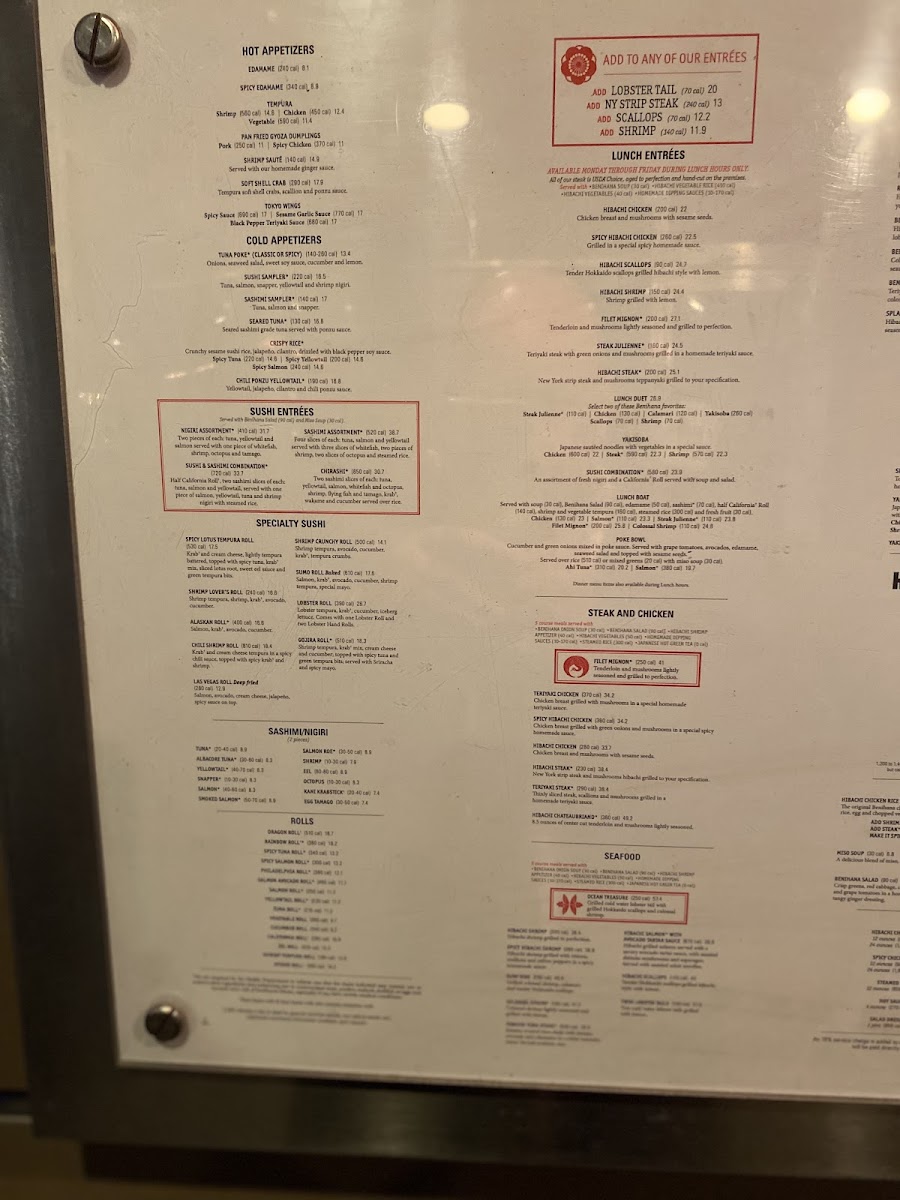 Menu Benihana - New York West-8