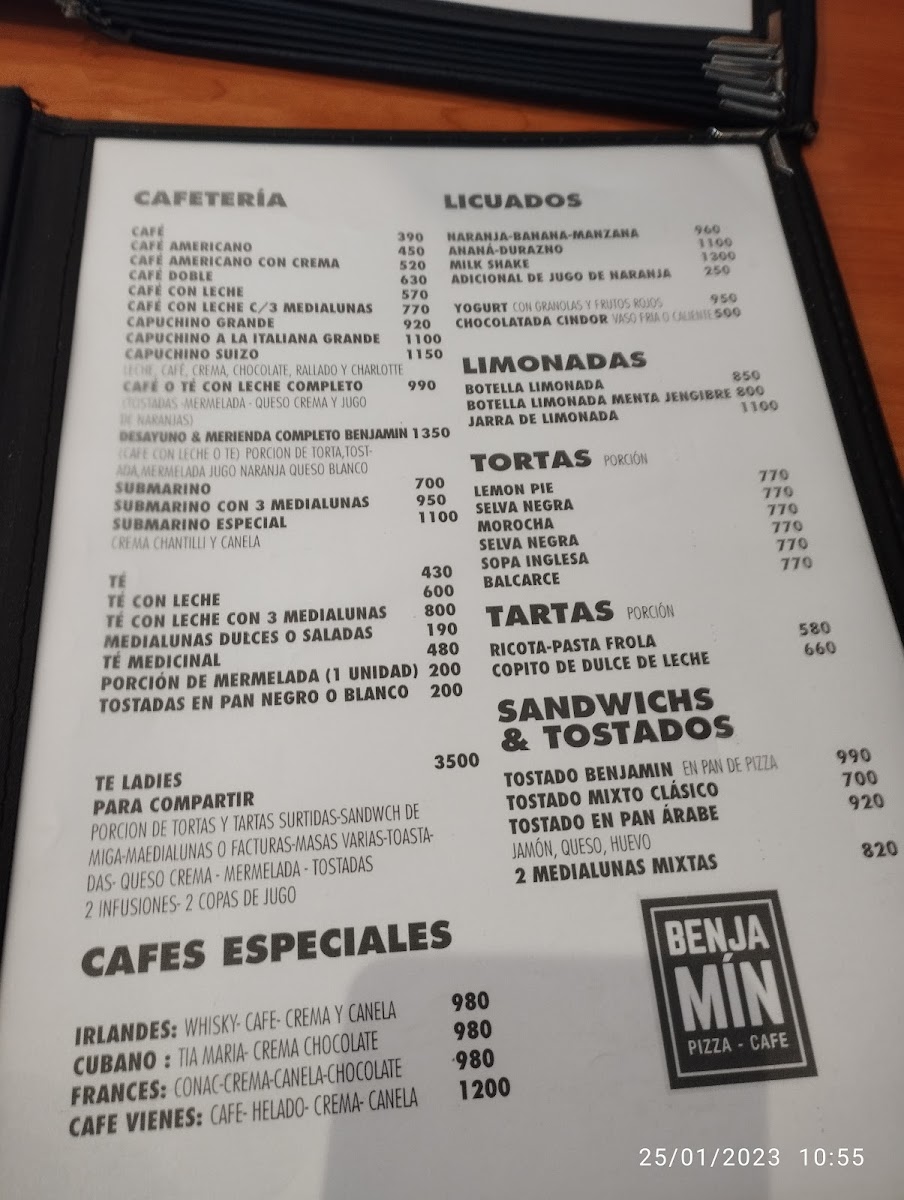 Menu Benjamín Pizza - Restaurante-1