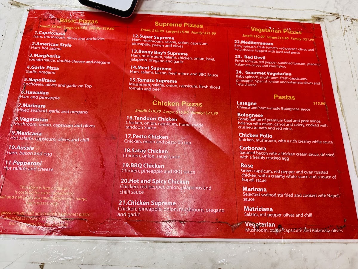 Menu Benny Boy's Pizza-4