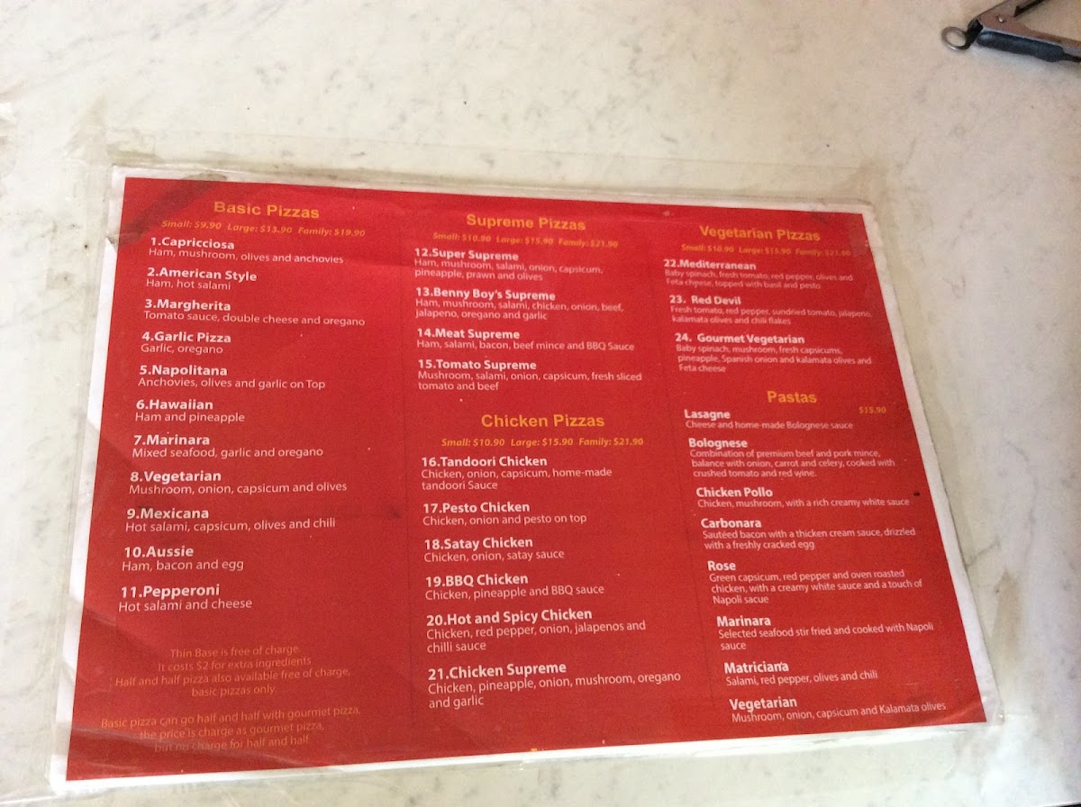 Menu Benny Boy's Pizza-7