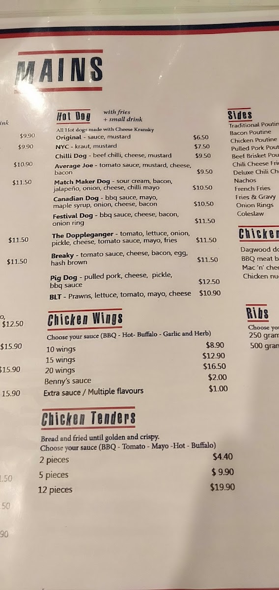 Menu Benny's American Burgers - Morphett Vale-5