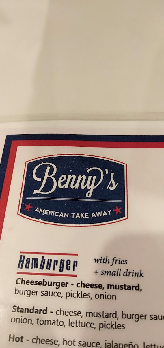 Menu Benny's American Burgers - Morphett Vale-7