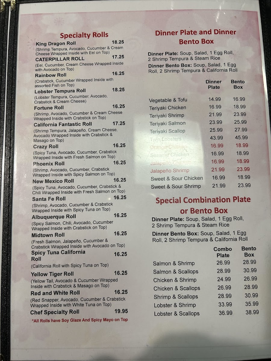 Menu Bento Sushi Japanese Restaurant-1