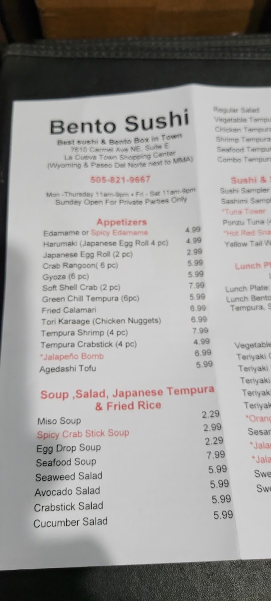 Menu Bento Sushi Japanese Restaurant-5