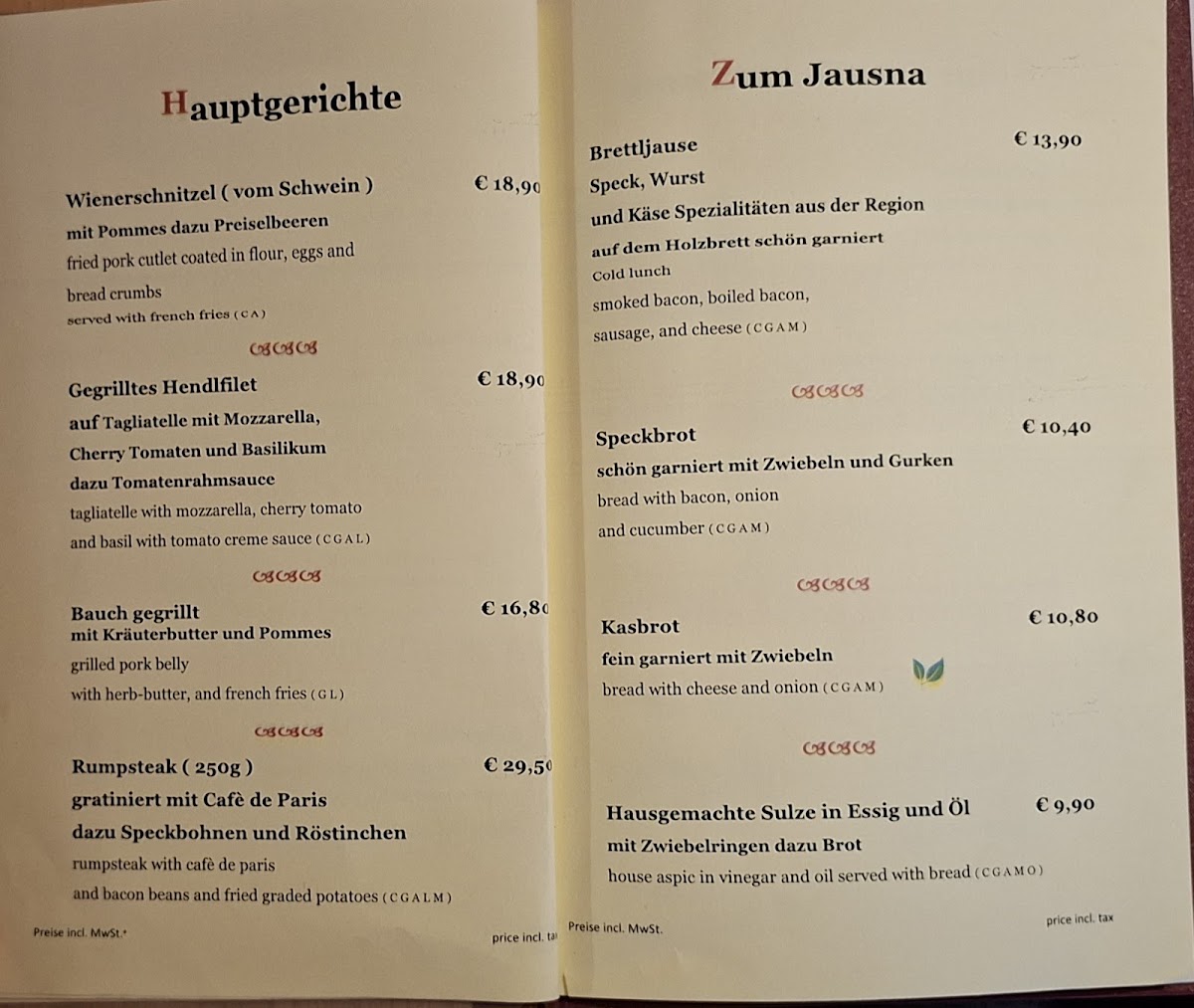 Menu Berggasthof Mitterberg-1