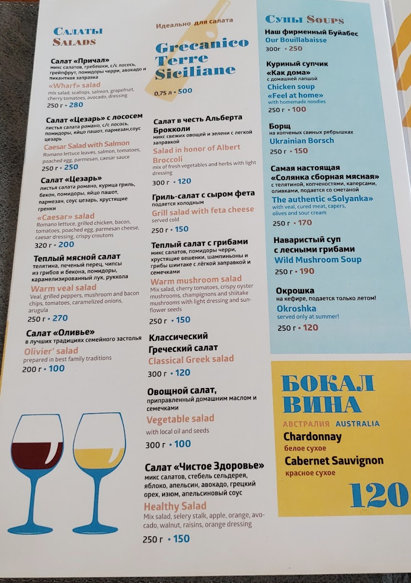 Menu Berth №1-2