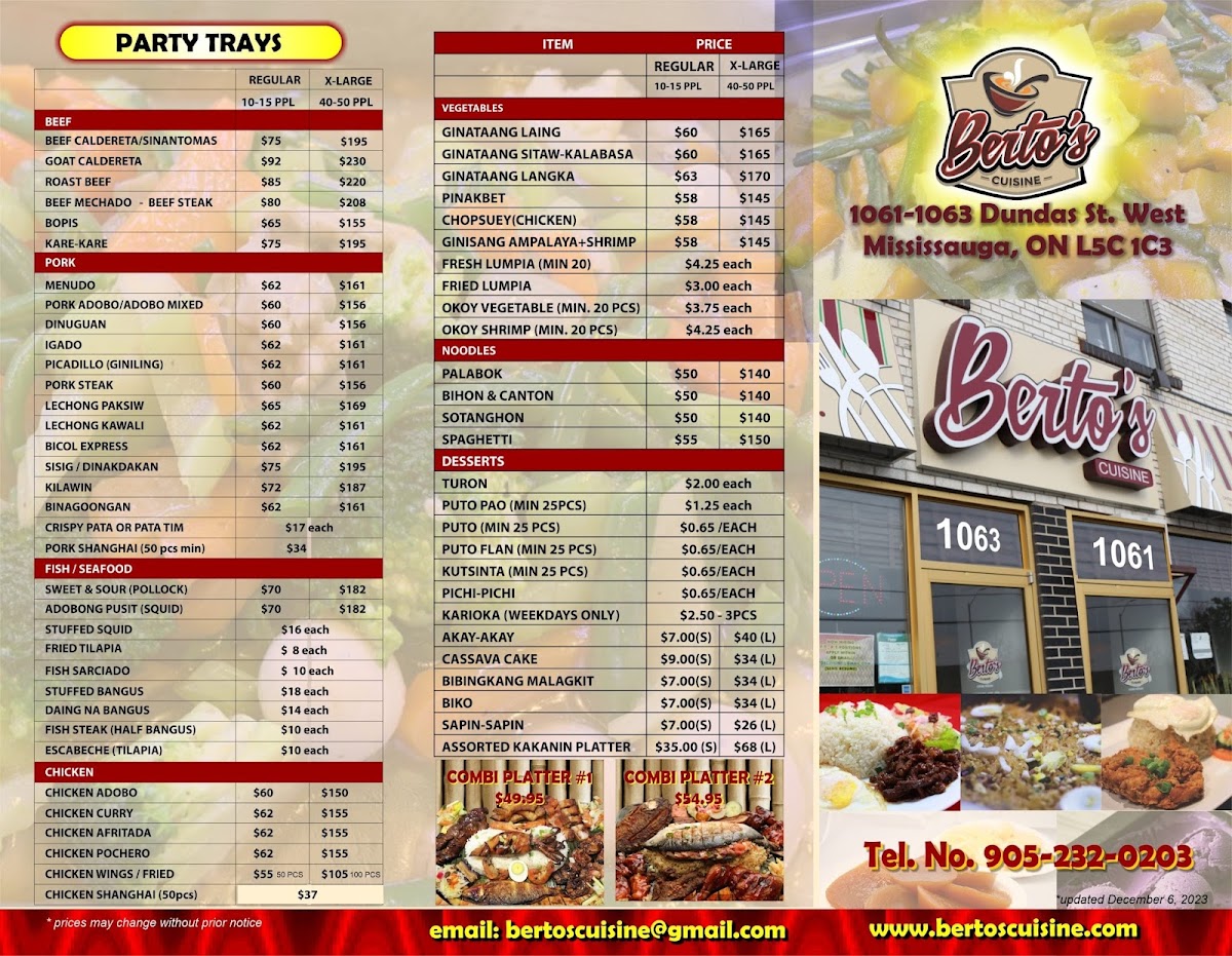Menu Berto's Restaurant-1