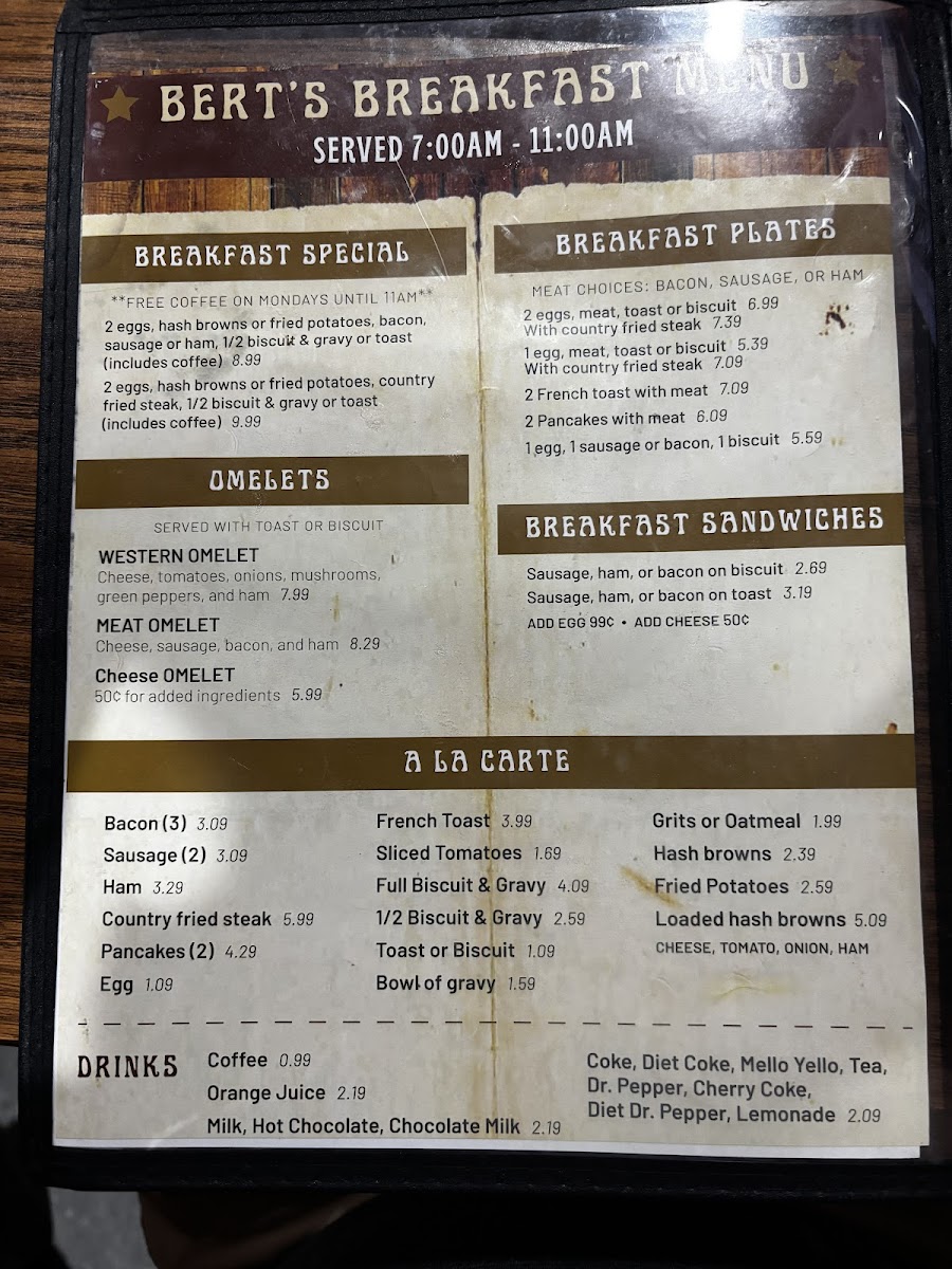 Menu Bert's Rivertown Grill-2