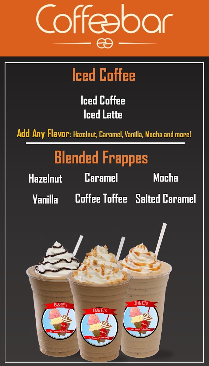 Menu B&e's Ice Cream And Coffee Shop-1