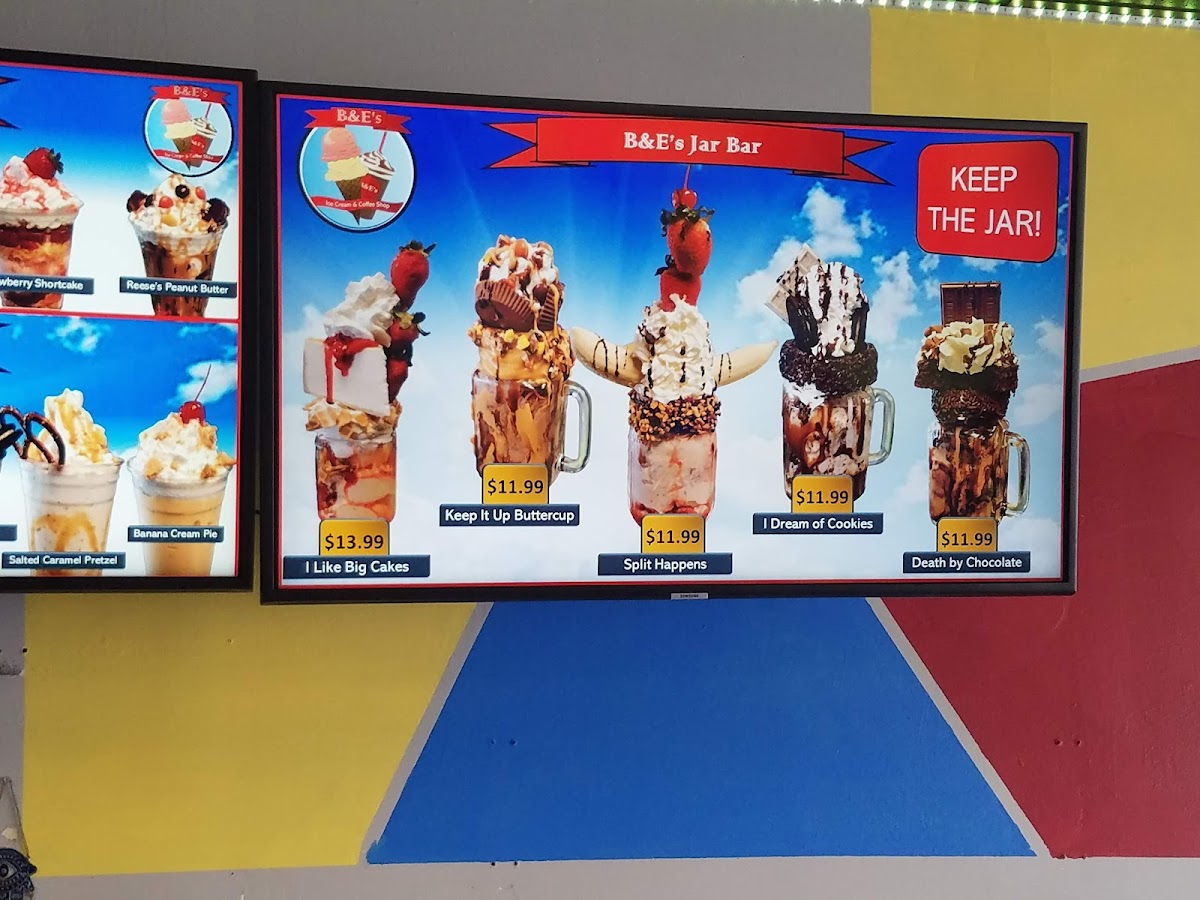 Menu B&e's Ice Cream And Coffee Shop-7
