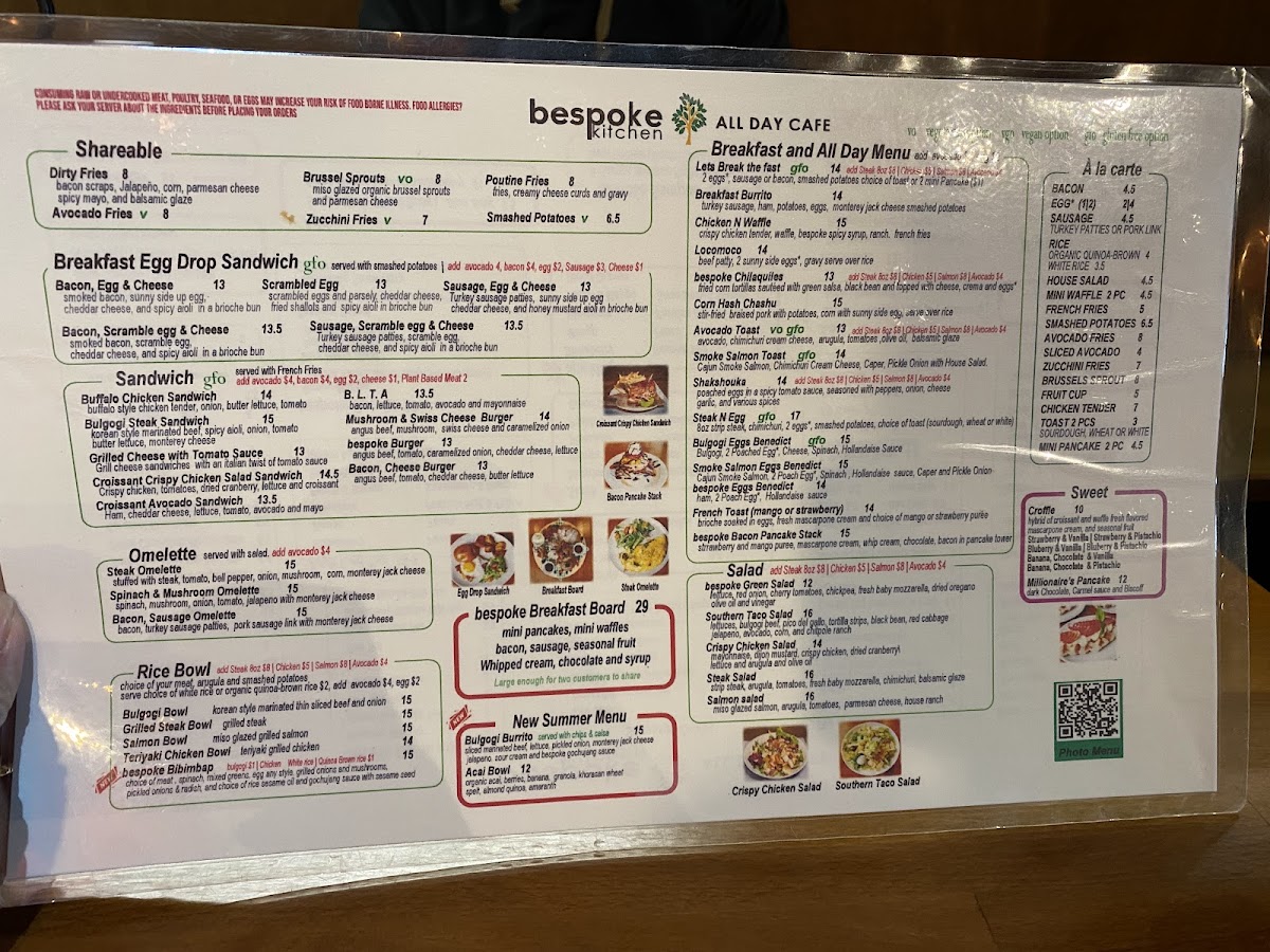 Menu Bespoke Kitchen All Day Cafe-1
