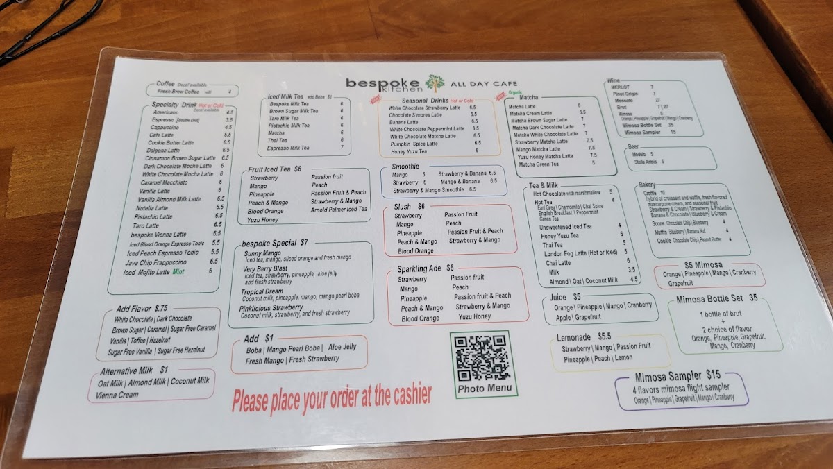 Menu Bespoke Kitchen All Day Cafe-2