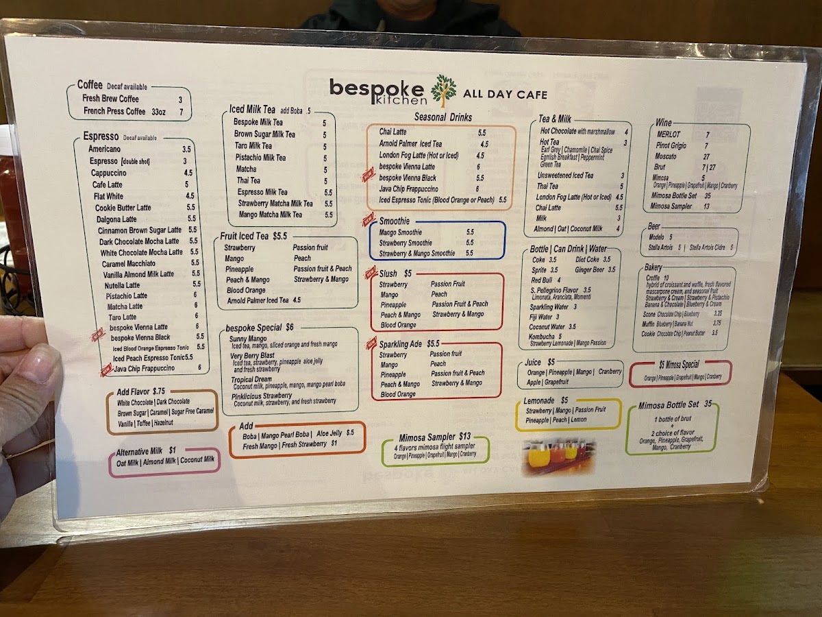 Menu Bespoke Kitchen All Day Cafe-9