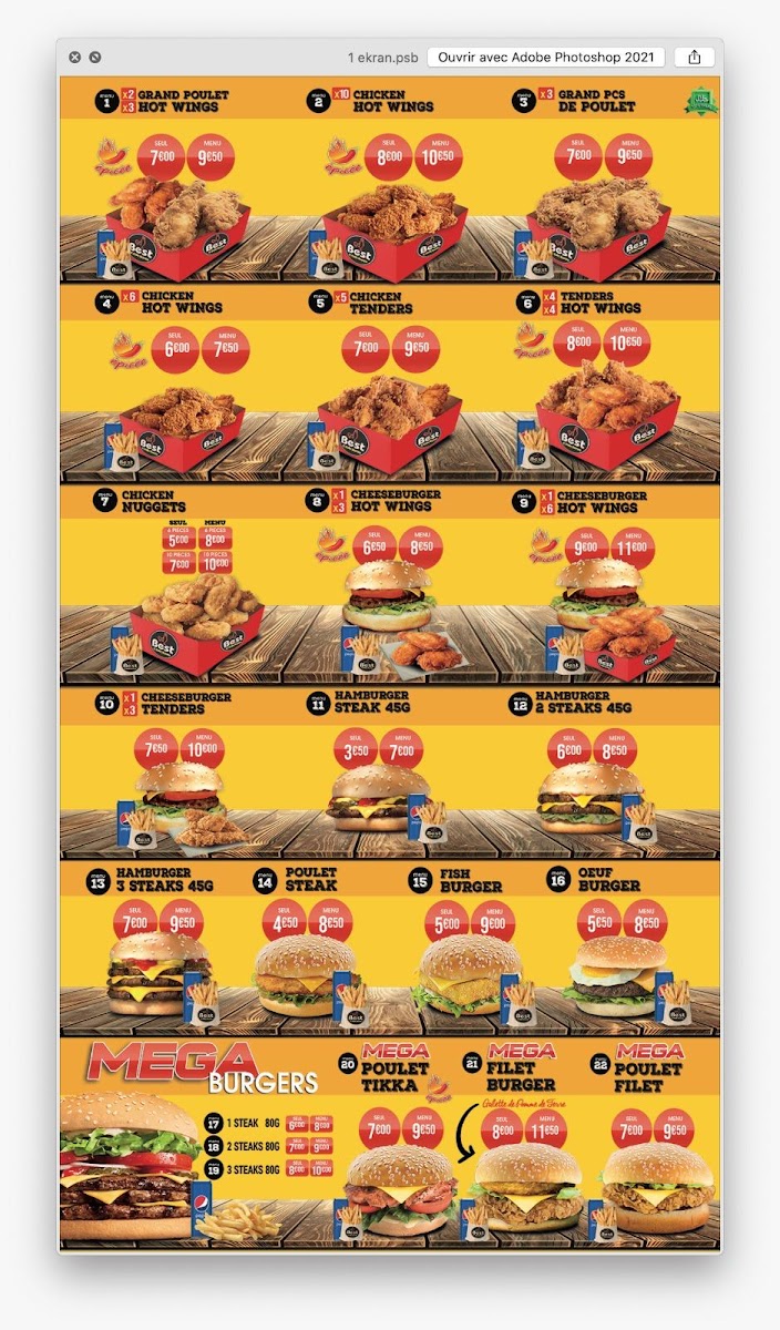 Menu Best Chicken Paris-5