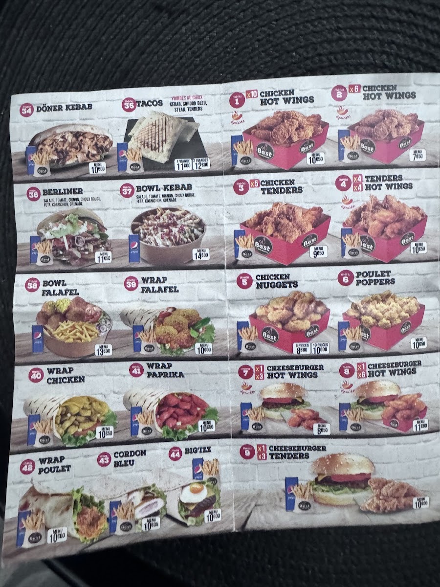 Menu Best Chicken Paris-6