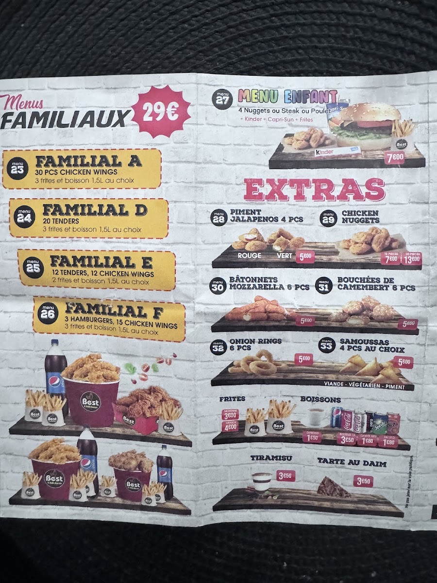 Menu Best Chicken Paris-8