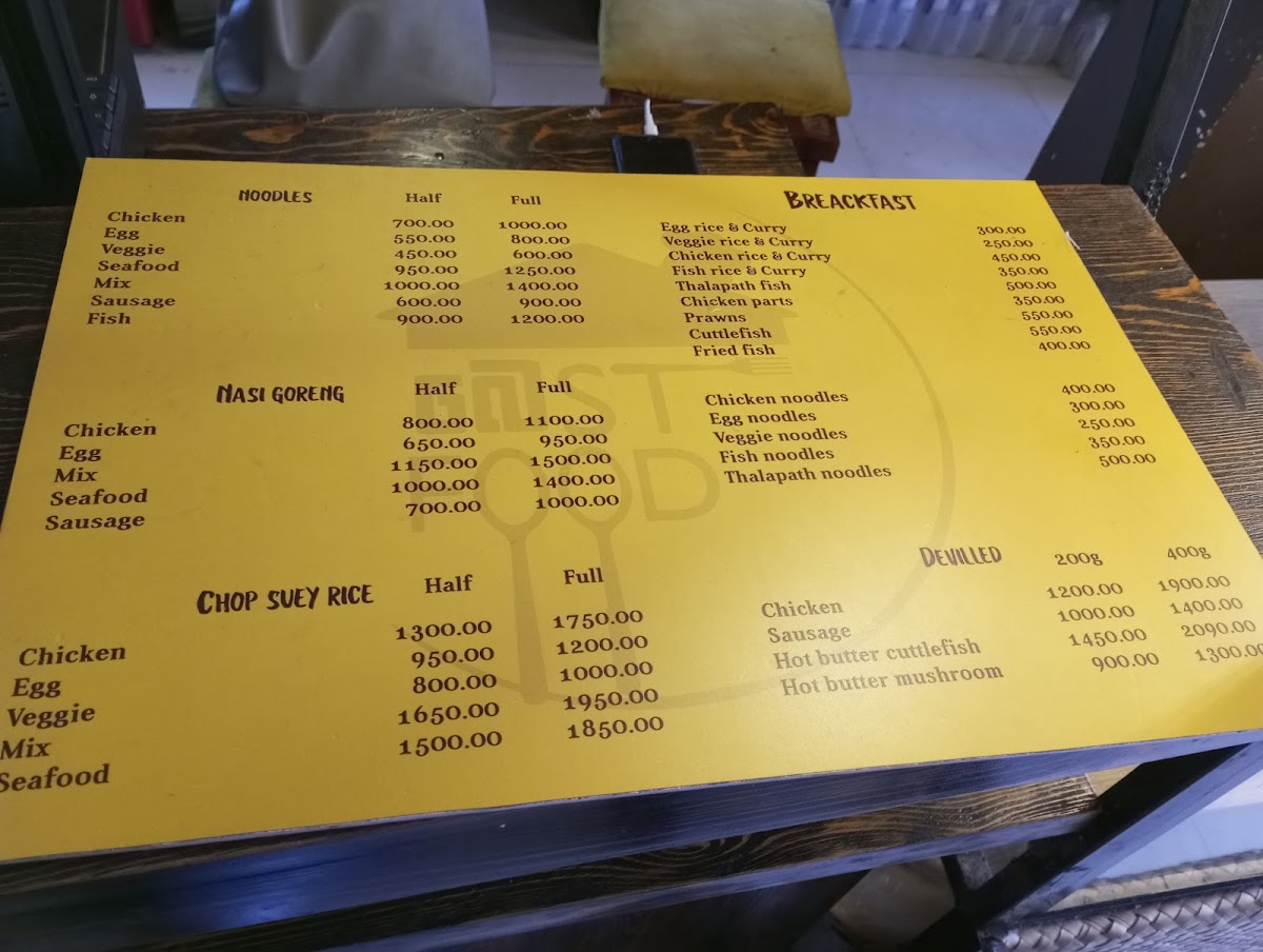 Menu Best Food Colombo 04-6